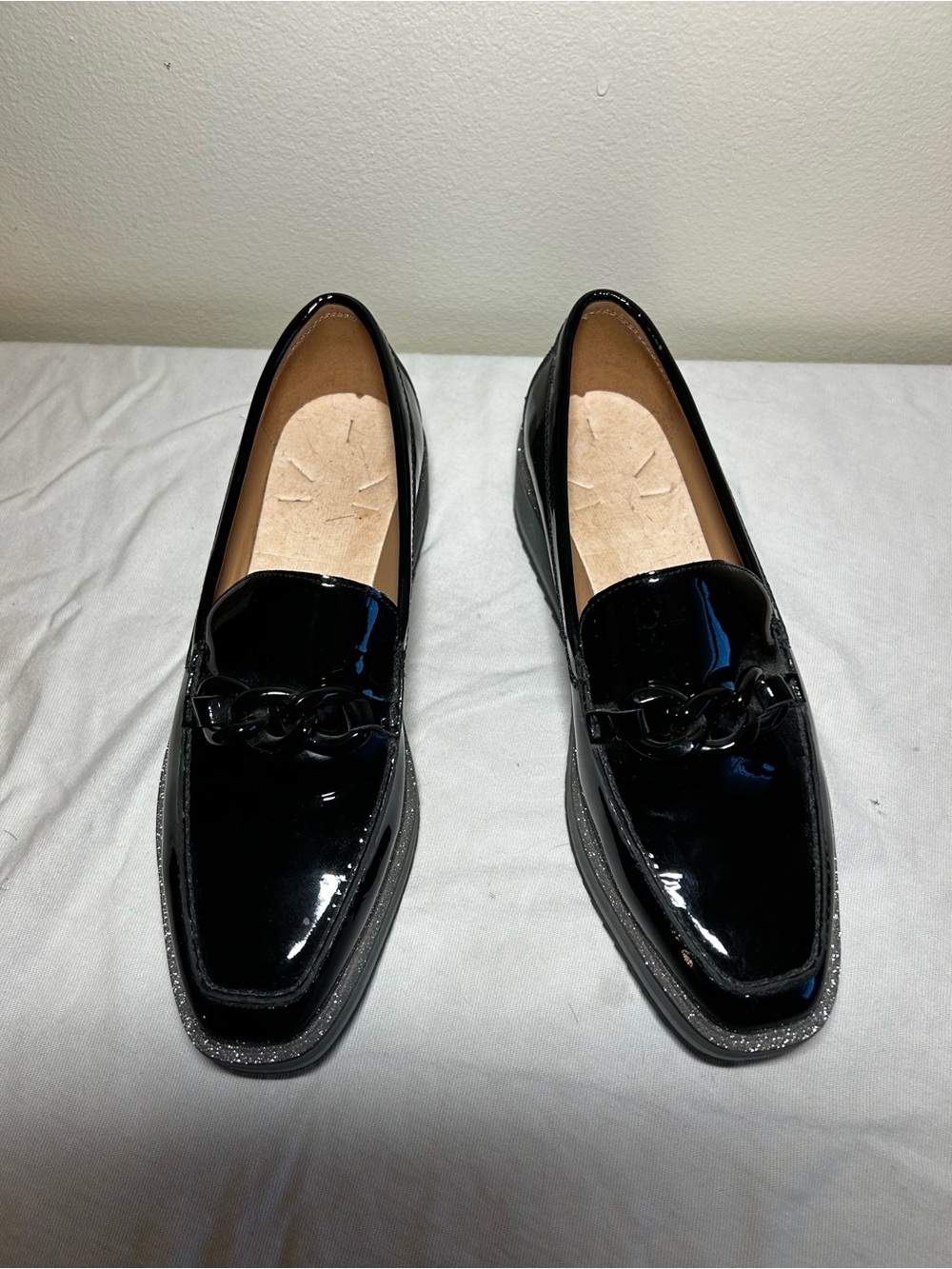 Womens Black Patent Leather Loafers